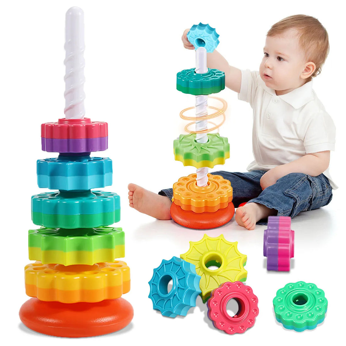 Baby Puzzle Rainbow Tower